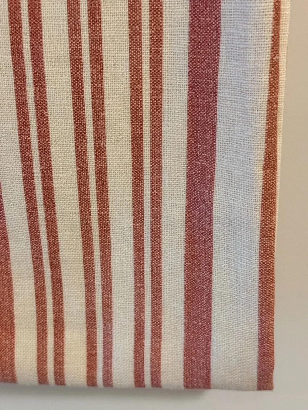 Pottery Barn Antique Stripe Drape | RED Striped Curtain Blackout Lining 84” L
